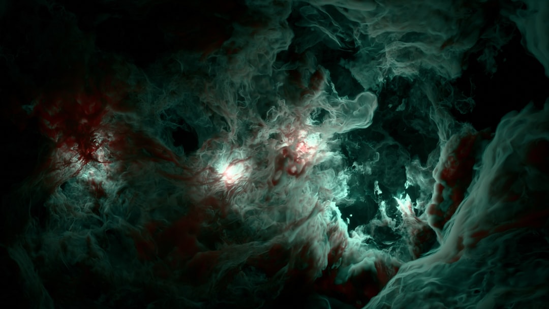 Nebulosa colorida no espaço profundo com gases brilhantes