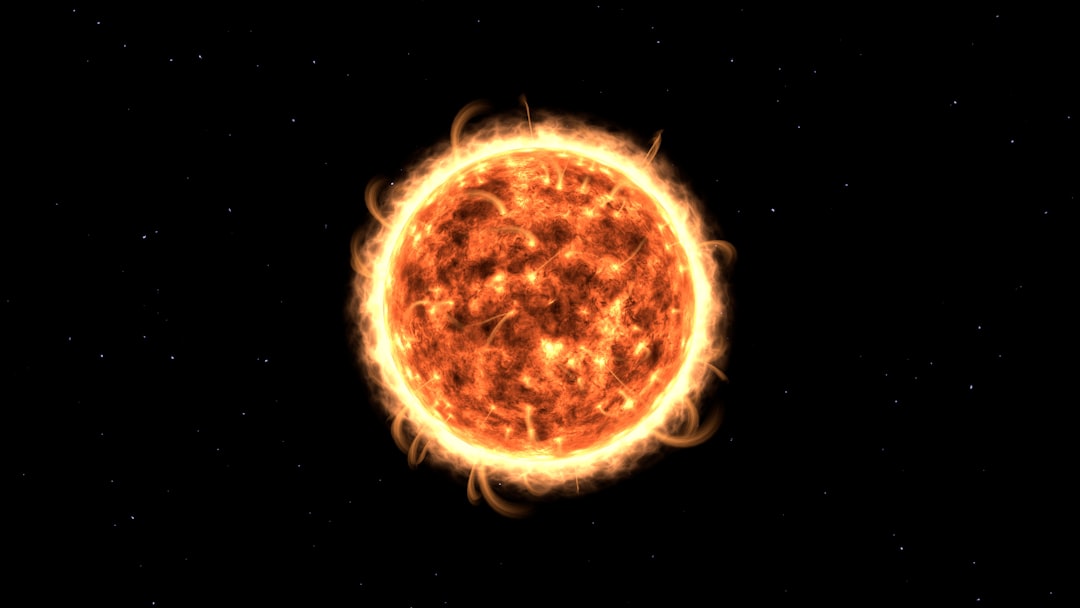 Superficie do Sol com protuberancias solares visiveis em luz ultravioleta