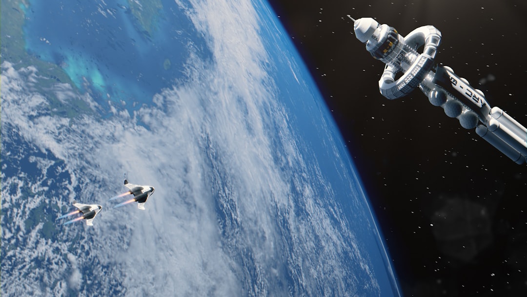 Ilustração de sonda espacial explorando o Sistema Solar externo